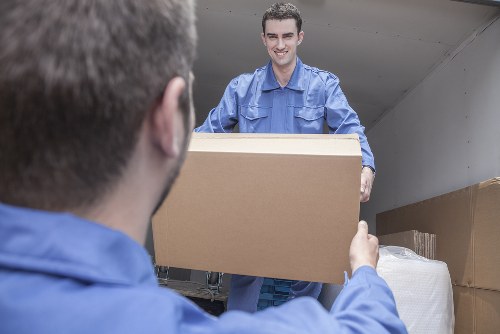 Packed moving boxes and household items prepared for house removal