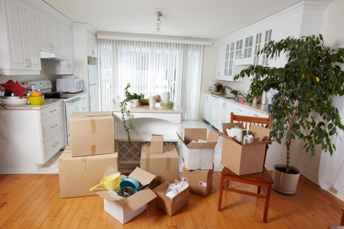 Team handling household goods for a man and van job