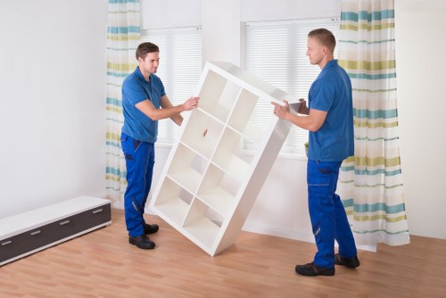 Reusable furniture and donation items set aside for charity partners