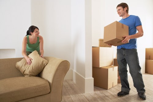 Removal company preparing delicate and bulky items for a move in Aldersbrook